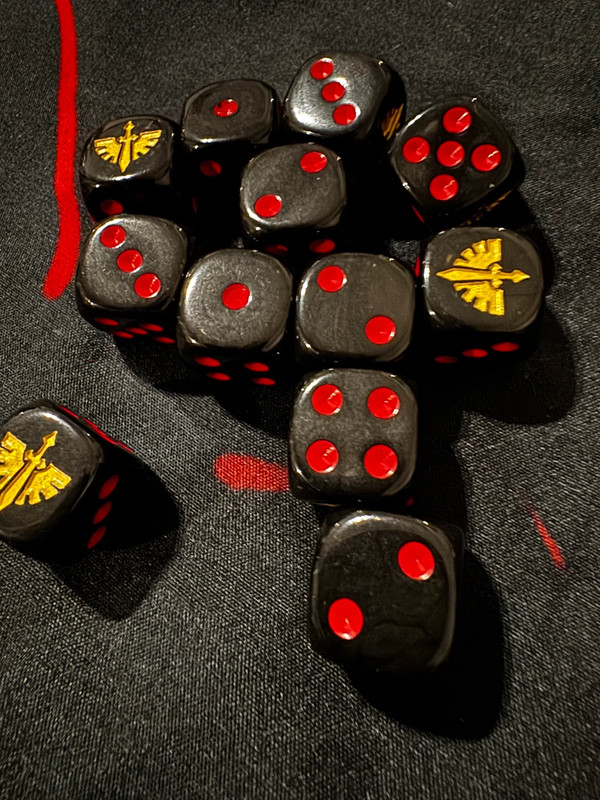 12 dadi D6 - Dark Angels