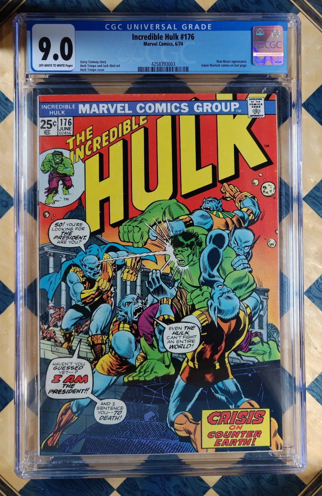 Incredible Hulk #176 CGC 9.0 1974 Adam Warlock Man-Beast Trimpe - 💥KaPOW!💥