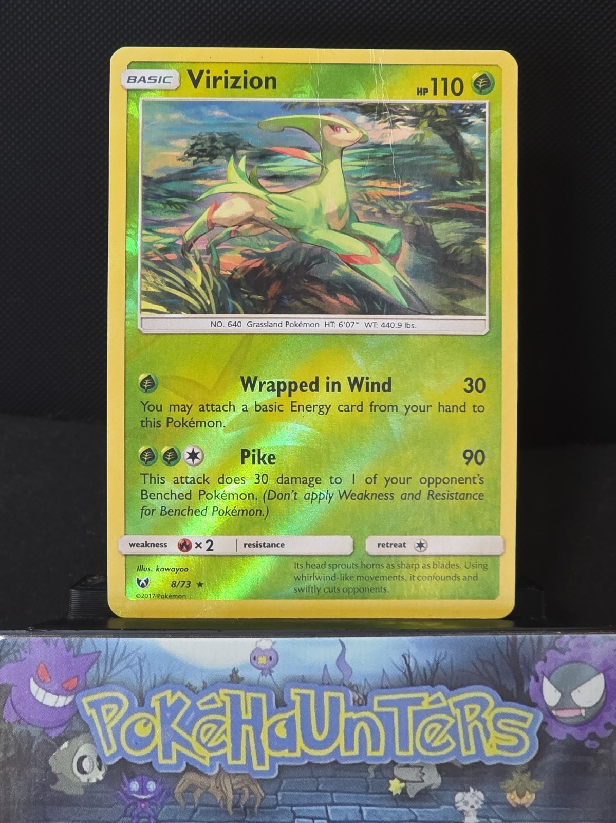 Pokemon Card Virizion 8/73 Reverse Holo Rare Shining Legends LP 