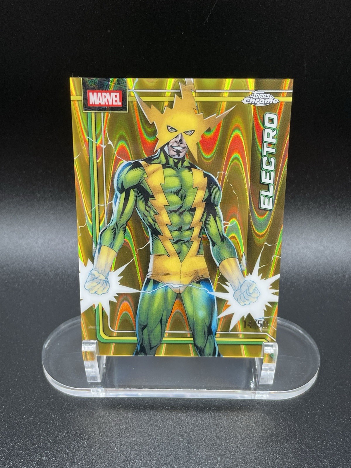 2026 Topps Chrome Marvel Electro Gold Wave /50 14/50 #115 SP