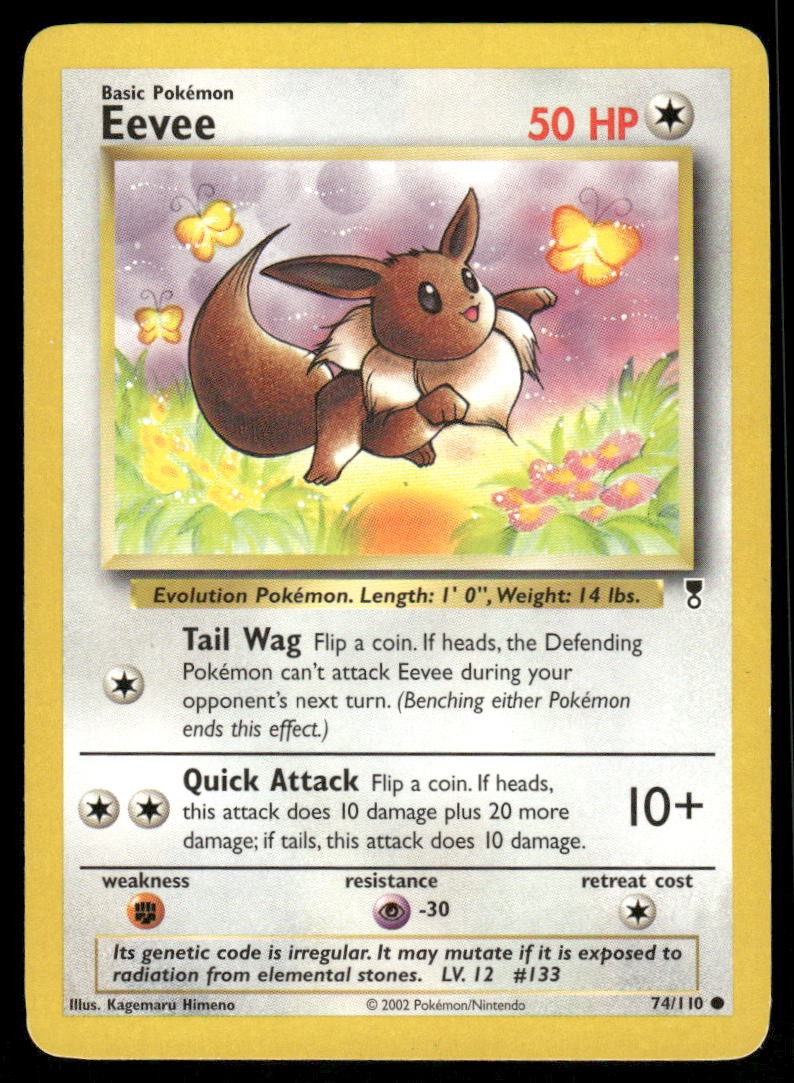 Pokemon Cards Eevee 74/110 Legendary Collection Common LP