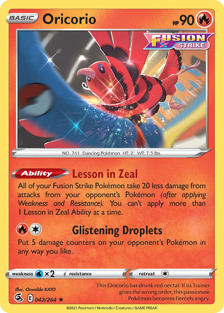 ORICORIO 042/264 RARO POKEMON FUSION STRIKE NEAR MINT OSWALDO KATO
