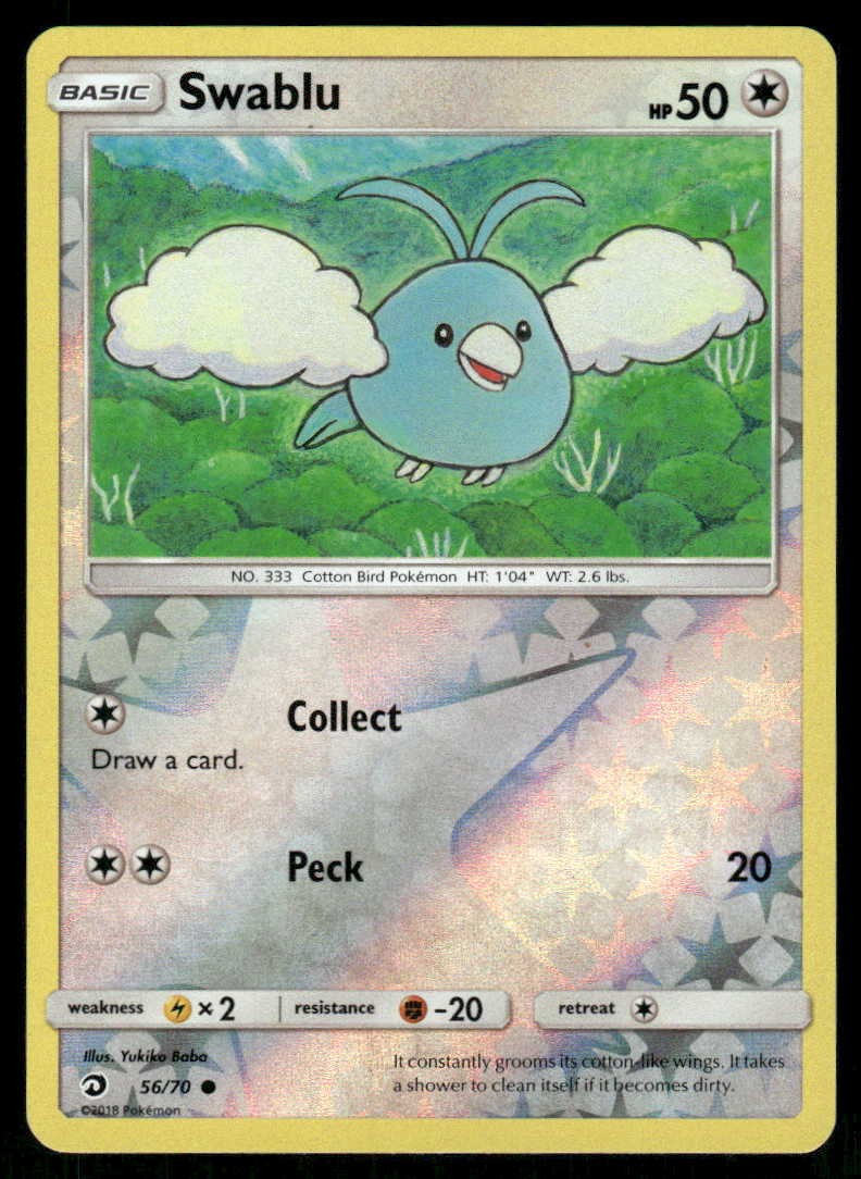 POKEMON SWABLU DRAGON MAJESTY 56/70 REVERSE HOLO C LP