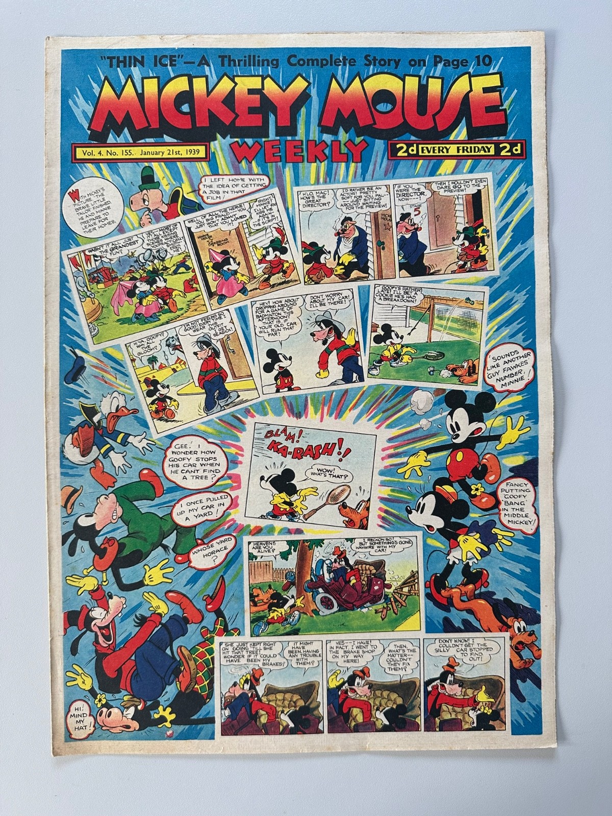 Mickey Mouse Weekly Comic #155 January 21st 1939 FN RARE