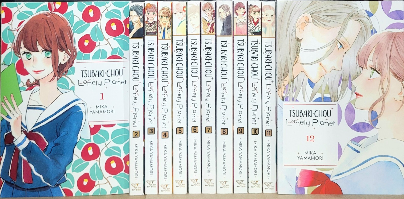 Lotto 12 libri Tsubaki-chou Lonely Planet Manga Vol 1-12 stampa yen inglese nuovi 