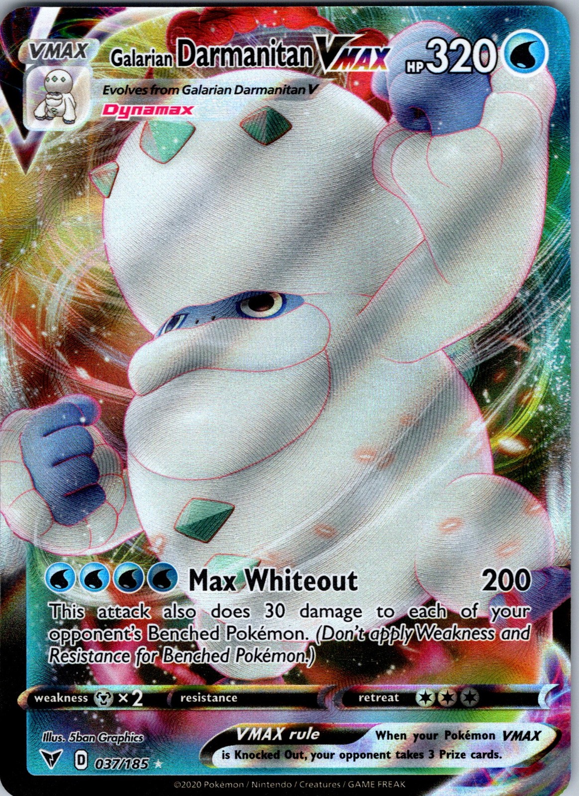 Galarian Darmanitan VMAX Ultra Rara SWSH04: Vivid Voltage 037/185 NM