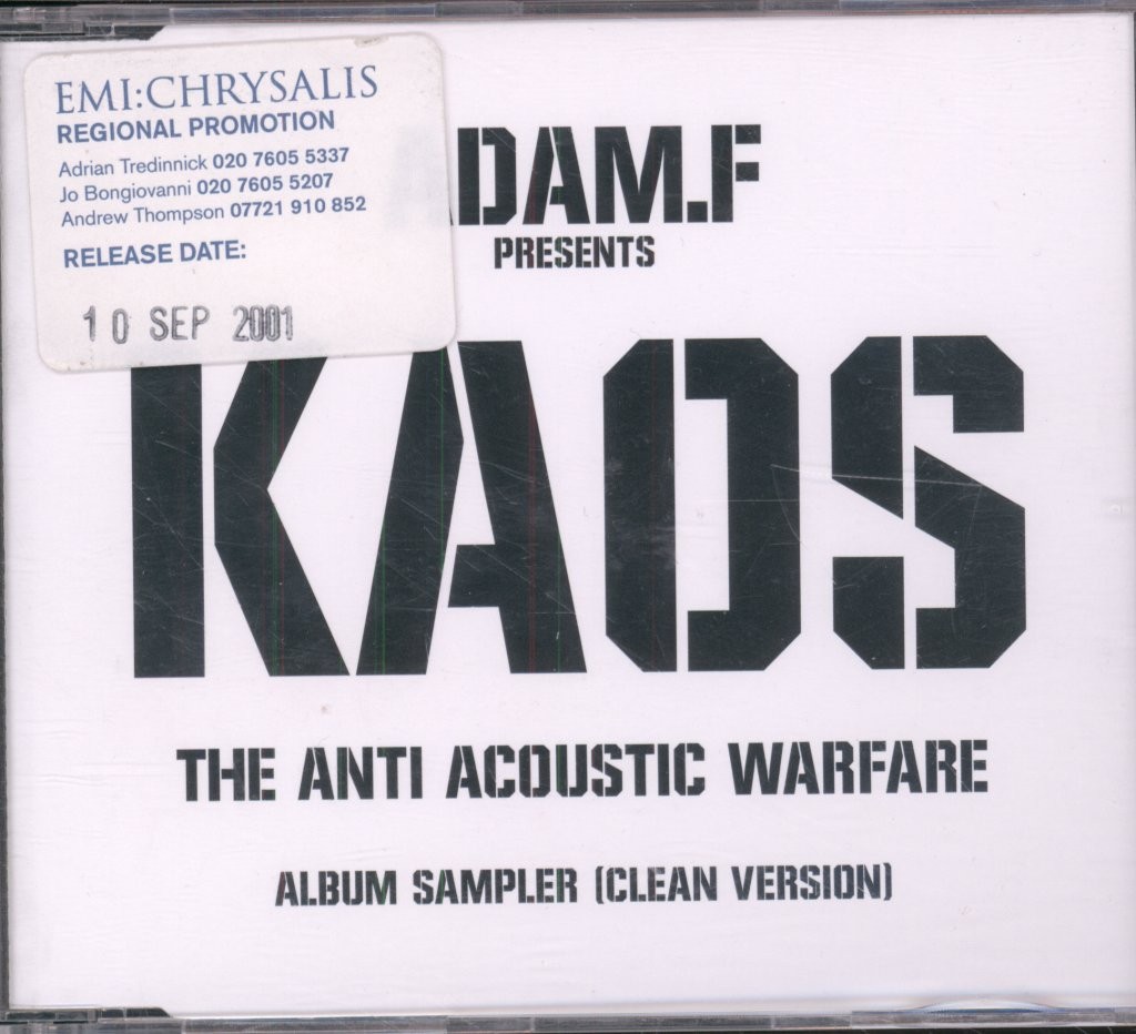 Adam F Kaos: L'Album Sampler Di Guerra Anti-Acustica (Versione Pulita) CD Europa