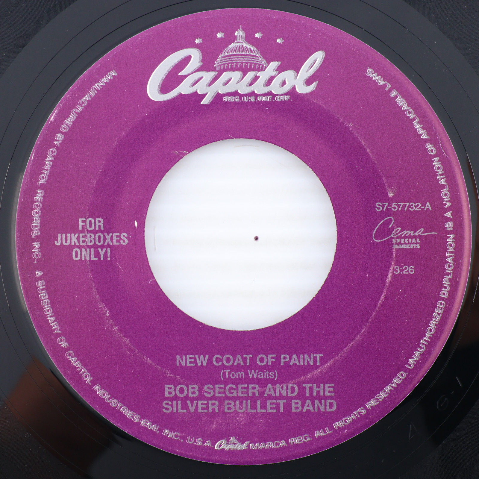 Bob Seger - New Coat Of Paint / Blind Love 1991 45 rpm 7" Single Record S7-57732