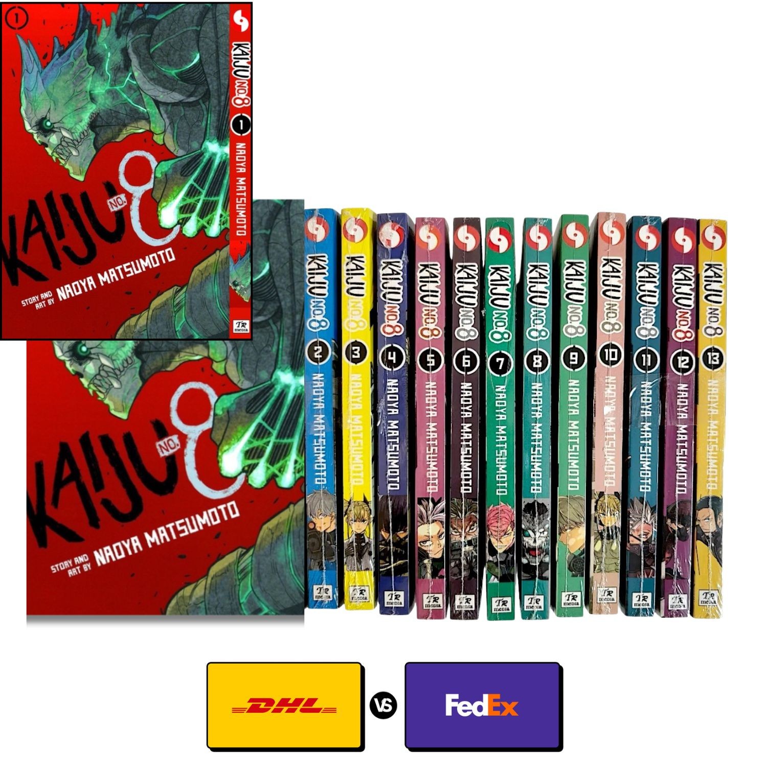 Kaiju n.8 set completo vol. 1-15 manga fumetto inglese nuovo - spedizione espressa