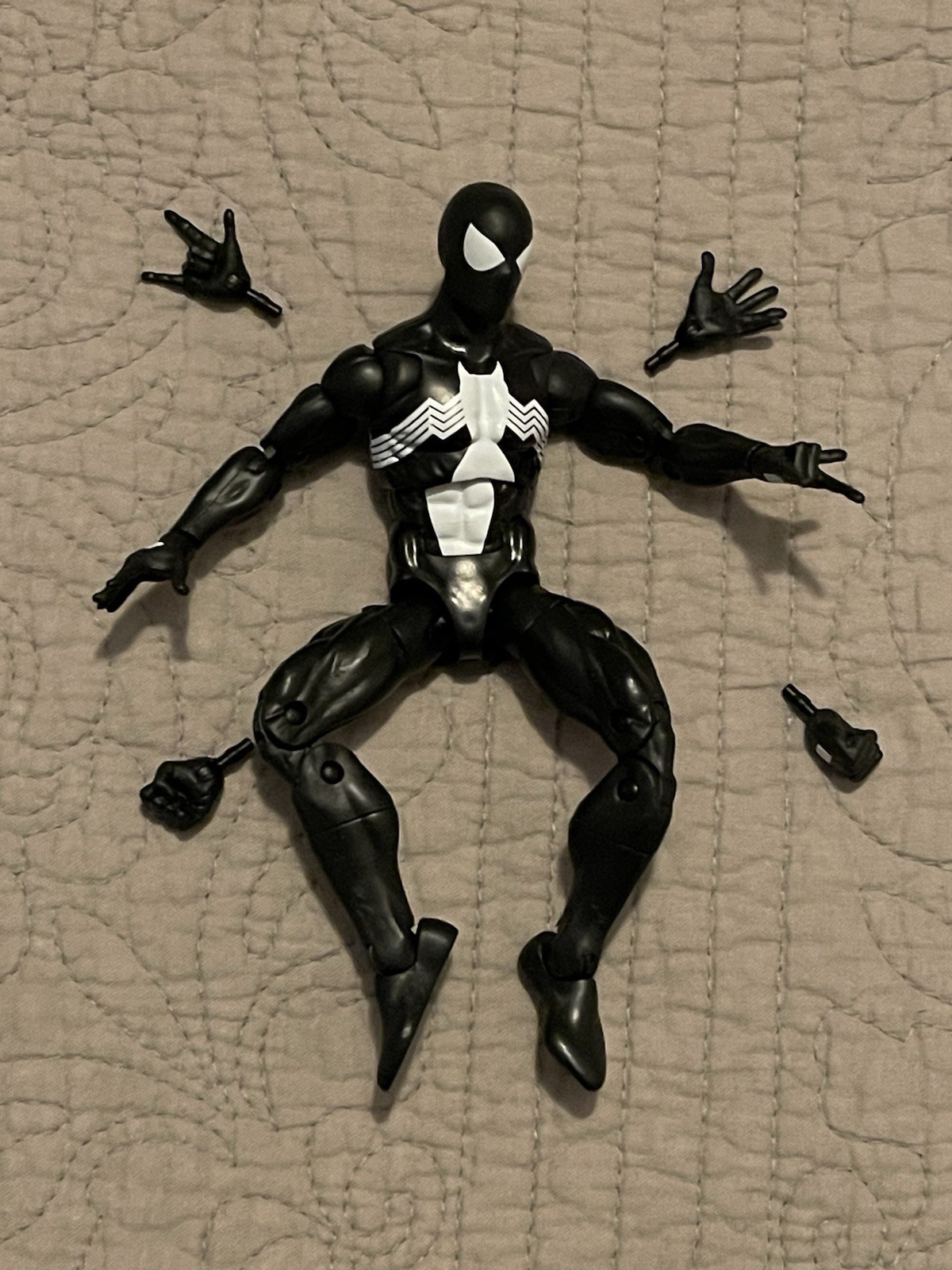 Marvel Legends Retro Spider-Man Simbionte Tuta Nera AUTENTICA Sciolta Completa