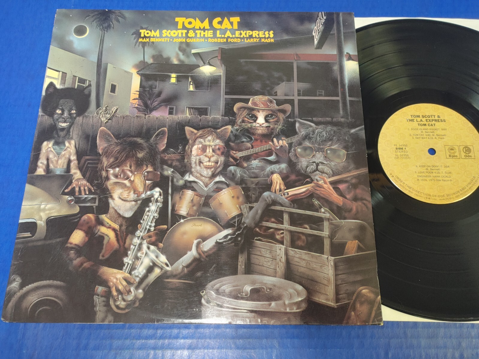Tom Scott & The L.A. Express - Tom Cat - 1975 Jazz Funk LP ODE VG+ VINYL RECORD