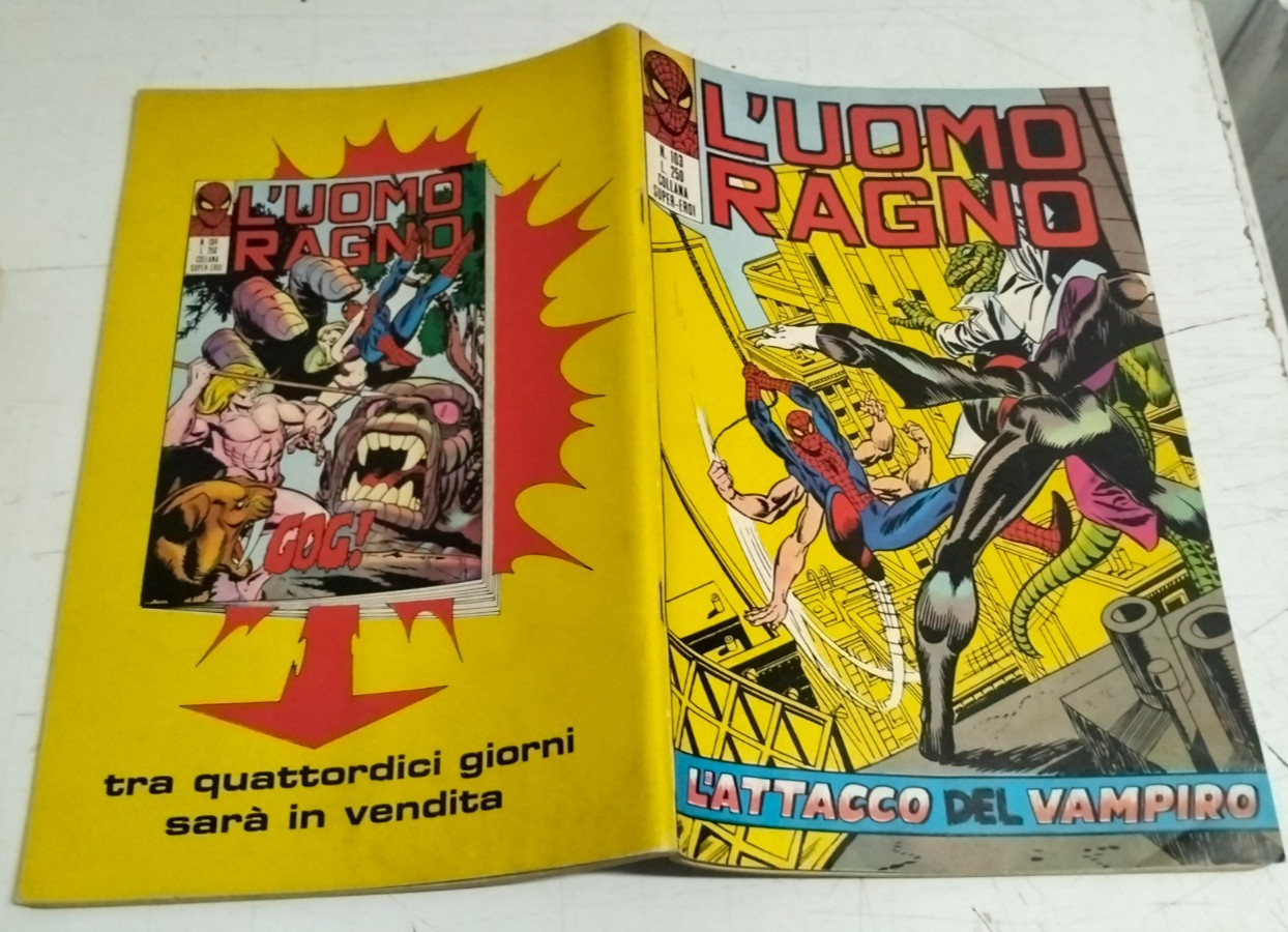 SPIDERMAN-UOMO RAGNO CORNO # 103-L'ATTACCO DEL VAMPIRO -1974- OTTIMO-NO RESO