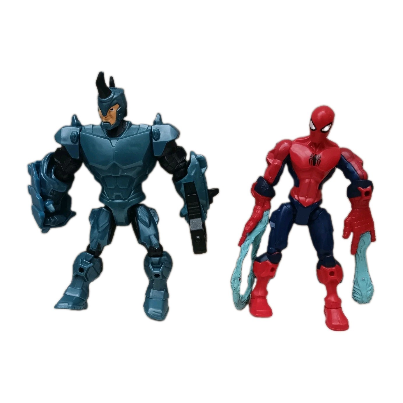 Pacchetto Marvel Super Hero Mashers Rhino Spider-Man Figure x2 Hasbro 2013 2015