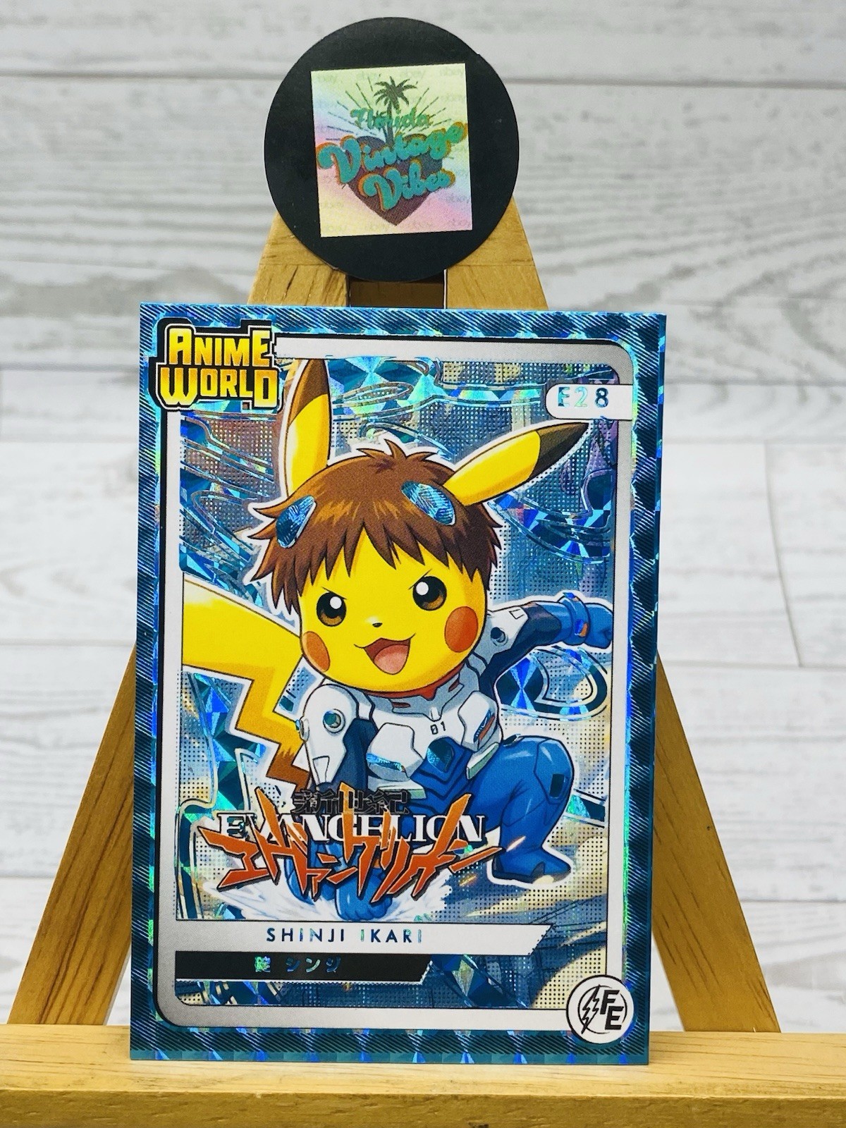 Pikachu As Cosplay Shinji Ikari Evangelion Anime World Fan Art Blue Foil Box Hit
