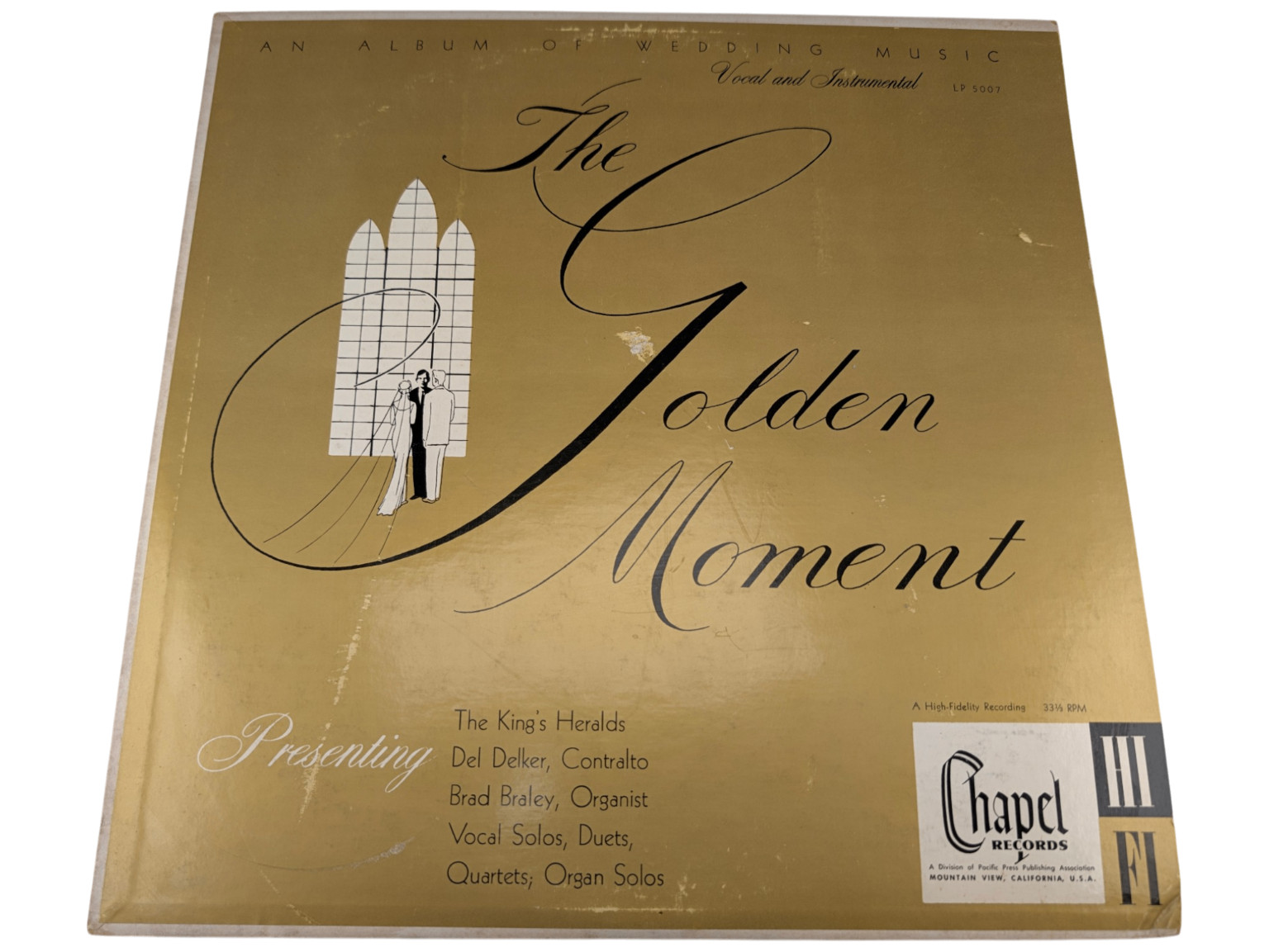The King's Heralds Del Delker The Golden Moment LP 1958 Chapel LP 5007 VG/G+