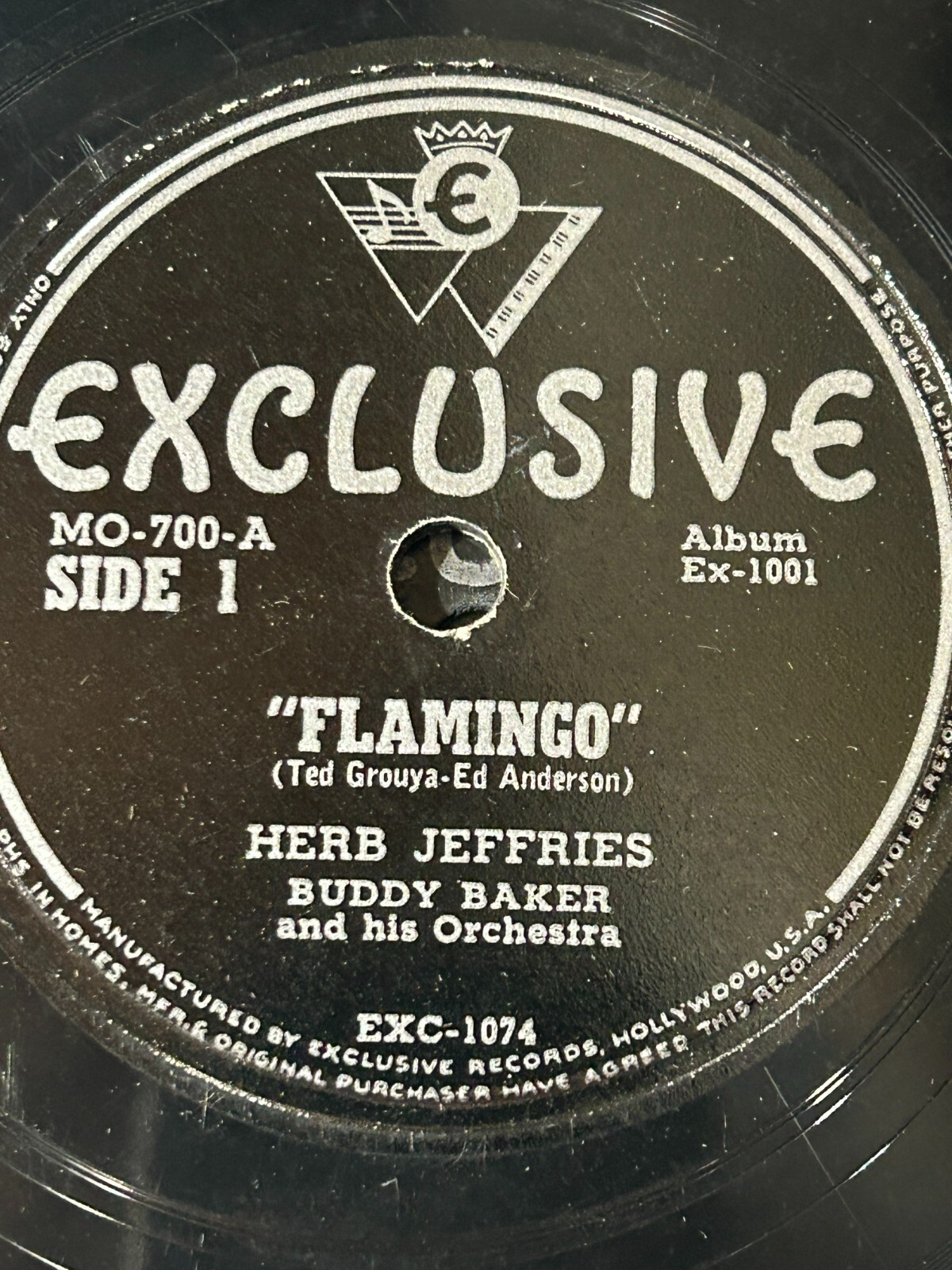 Herb Jeffries Buddy Baker 'Flamingo' 'Solitude' - Exclusive 78 Jazz