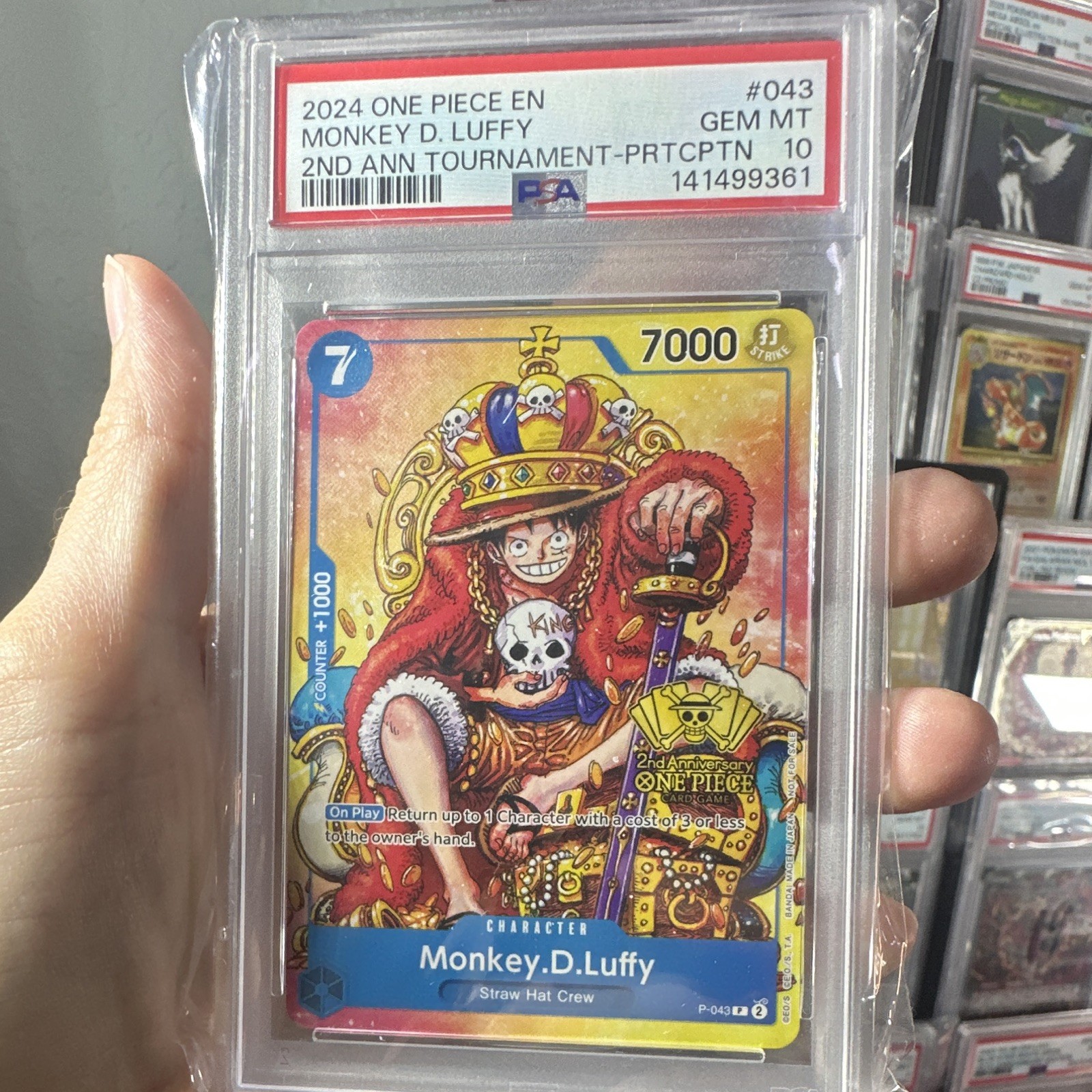 Monkey.D.Luffy (promo timbrato 2° anniversario) P-043 pezzo unico PSA 10