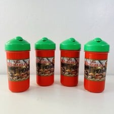 Wombles Bottiglia di Plastica Vintage Flip Flask Confezione da 4 1998