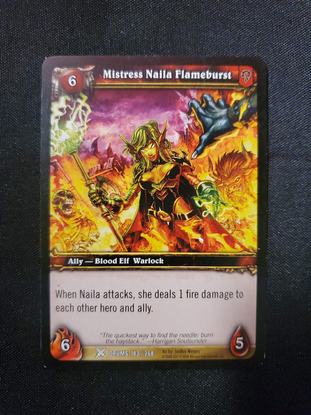 Mistress Naila Flameburst Drums 183/268 World of Warcraft WOW TCG Card NM'