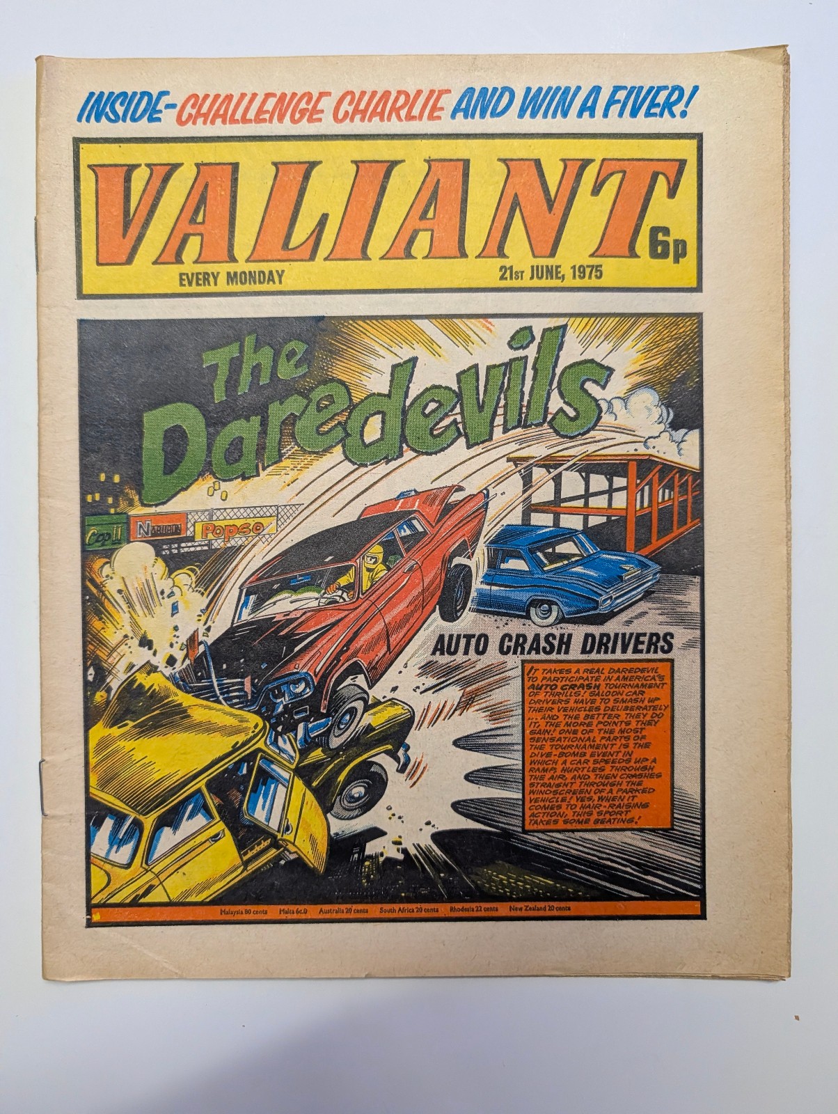 Valiant Comic 21st June 1975, Fleetway Publications.