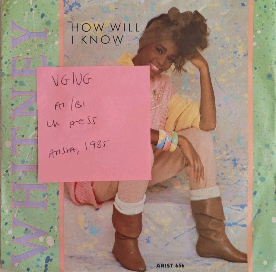 Whitney Houston How Will I Know Vinyl Record 7" VG/VG ARIST656 1985