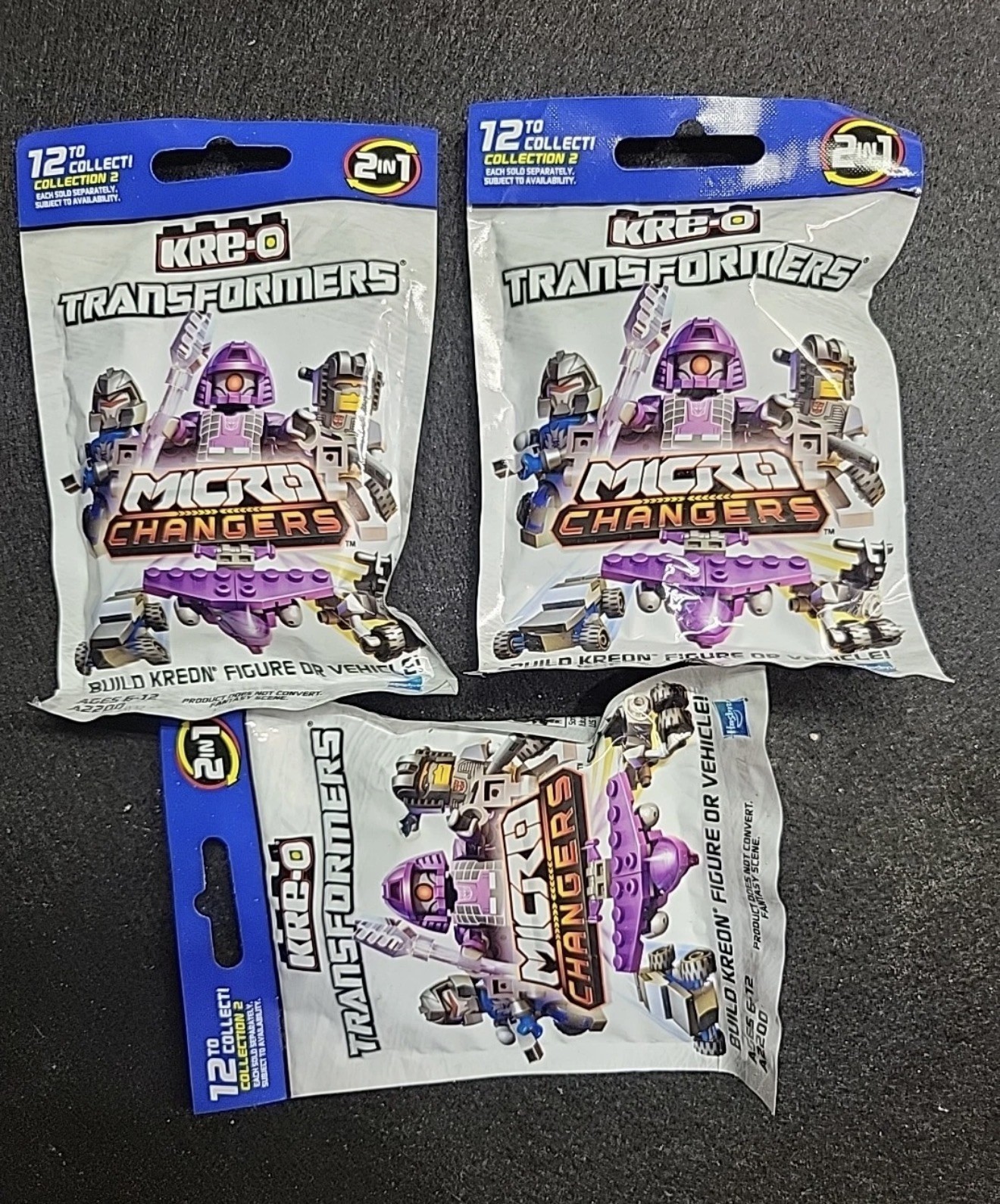 3 Confezioni KRE-O Transformers Micro Changers Collezione 2 Sacchetti Ciechi HASBRO 