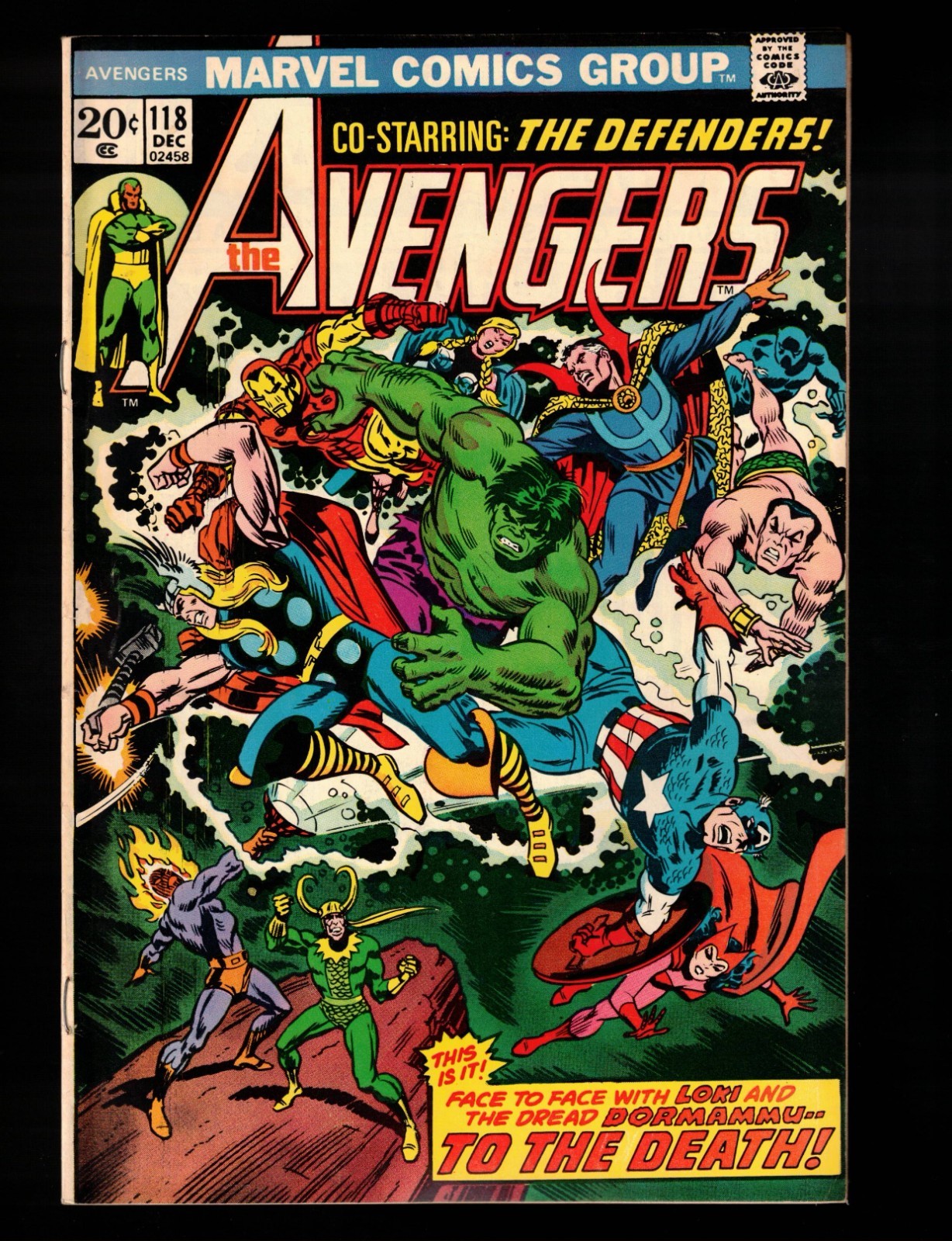 Avengers #118 Avengers / Defenders War!  Hulk!  Fumetto Marvel fine 1973