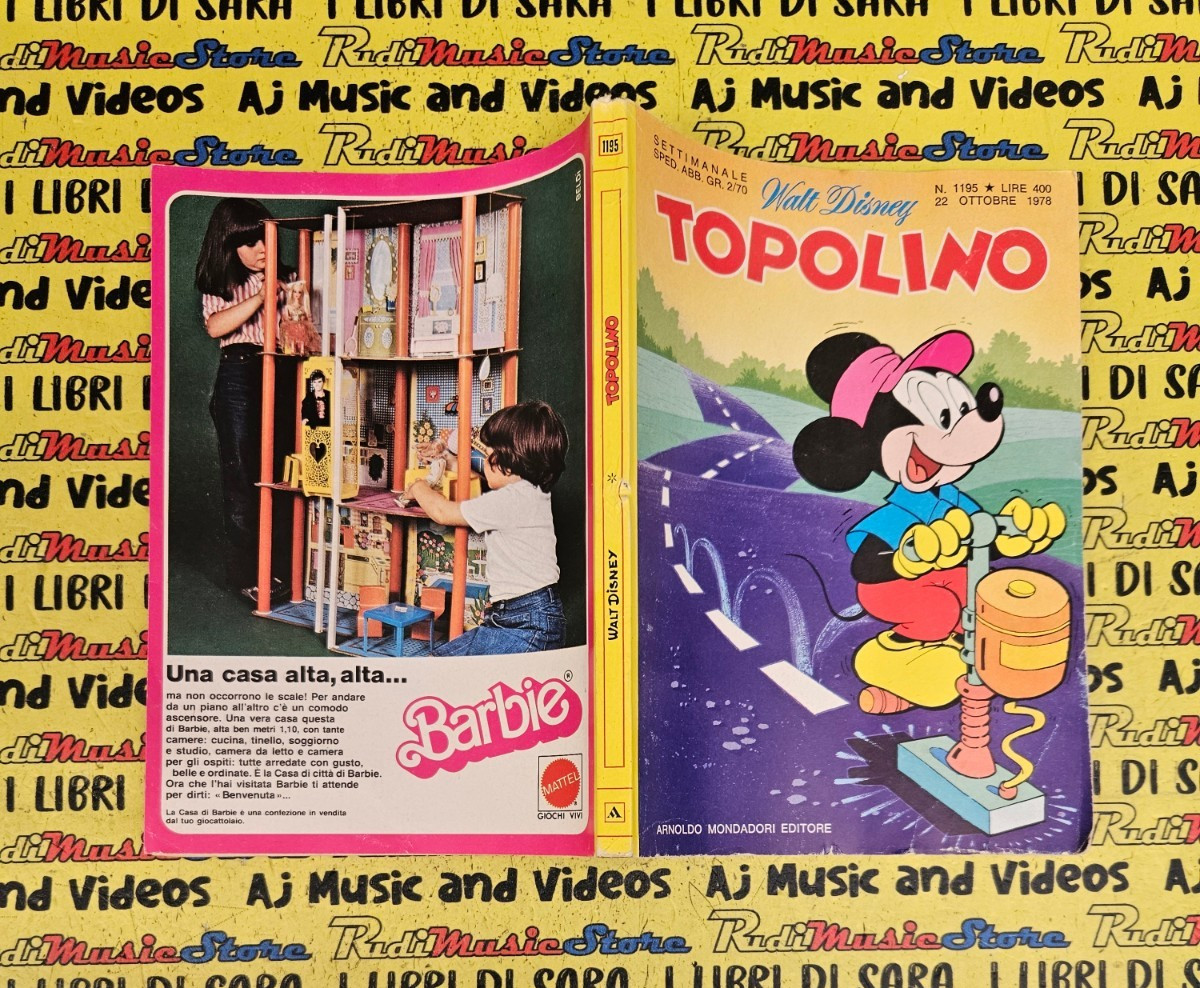 COMICS Fumetto TOPOLINO n.1195 22 ottobre 1978 DISNEY Bburago SANDRO MAZZOLA