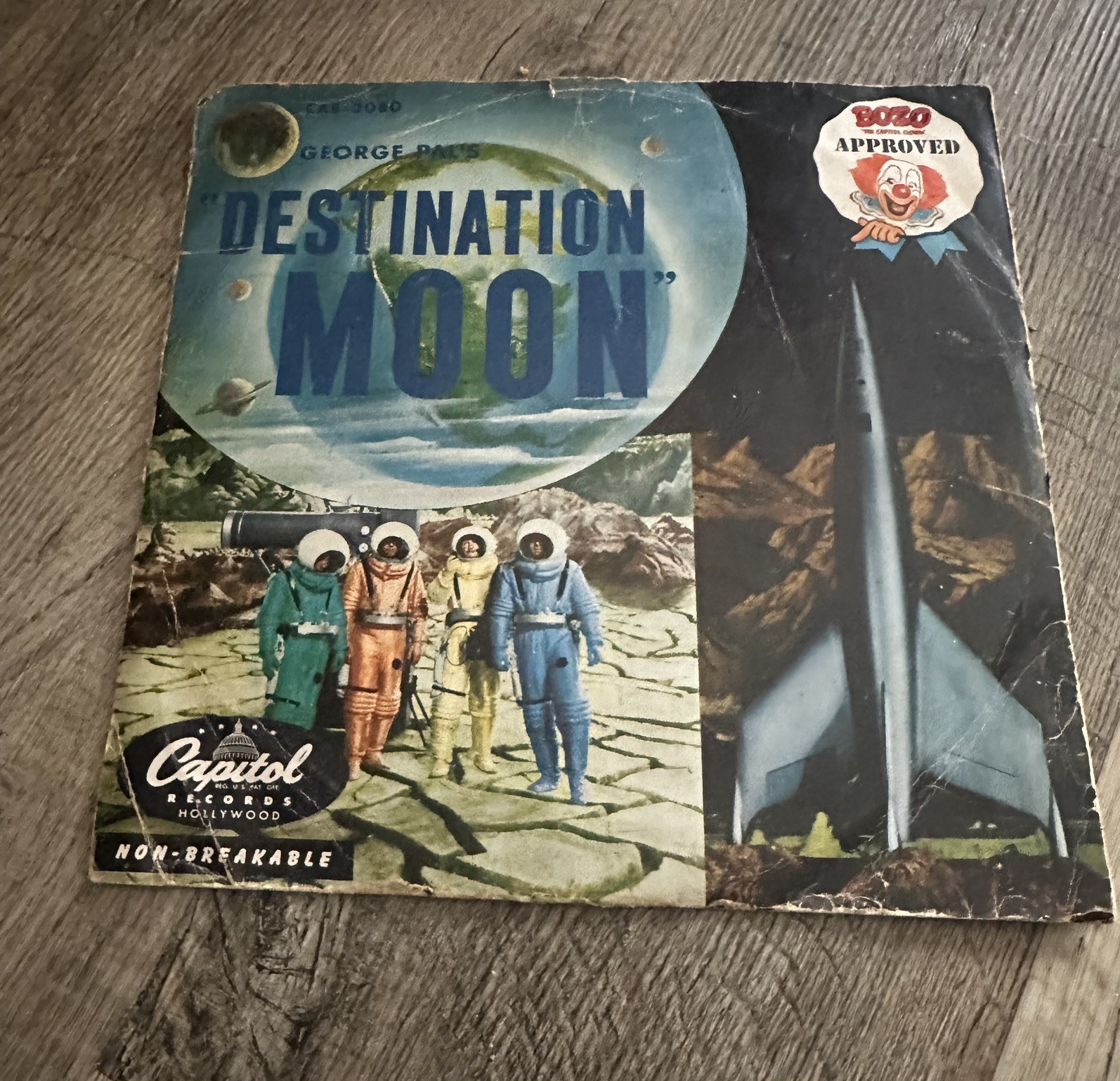 RARE George Pal's Destination Moon ~ Vintage 1950 Sci Fi Movie Record 10" 78 RPM