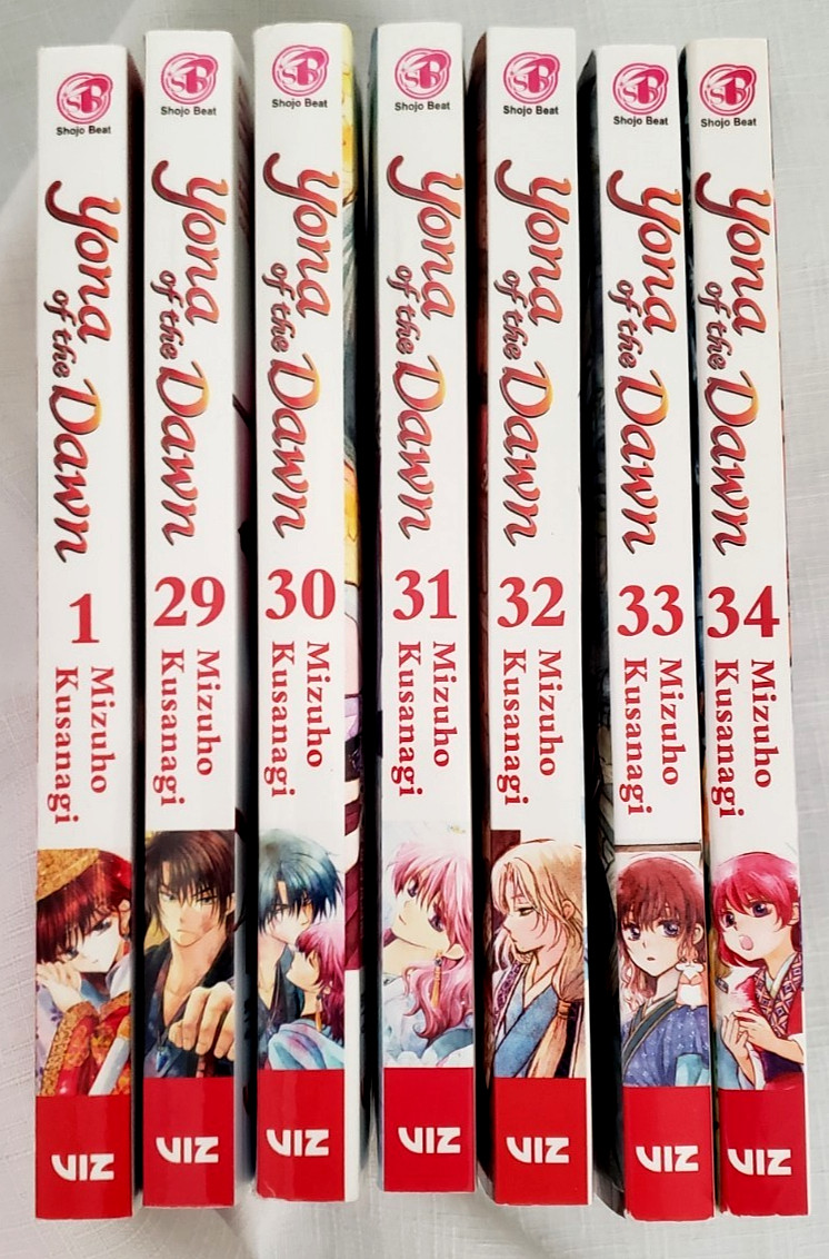 7) Lotto manga YONA OF THE DAWN, volumi: 1,29,30,31,32,33,34 inglese/QUASI FINE