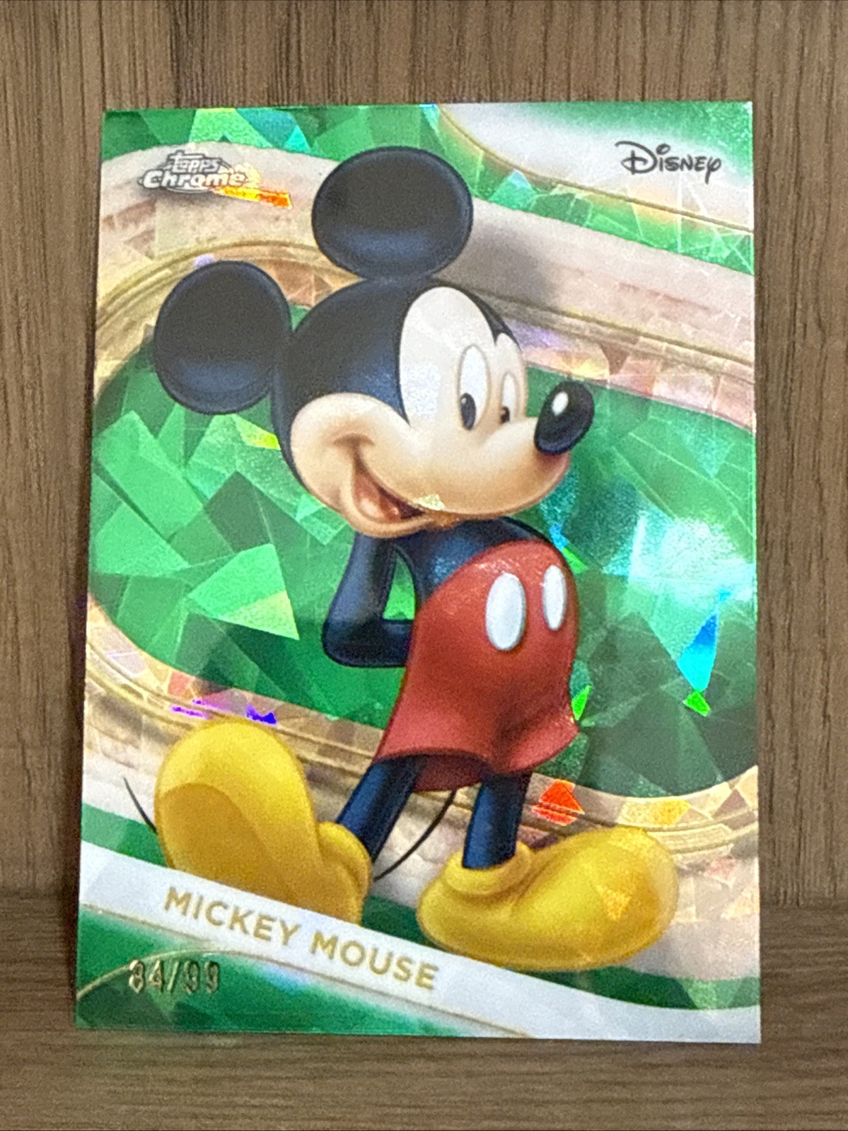 MICKEY MOUSE 2025 TOPPS CHROME SAPPHIRE DISNEY GREEN REFRACTOR SP 84/99