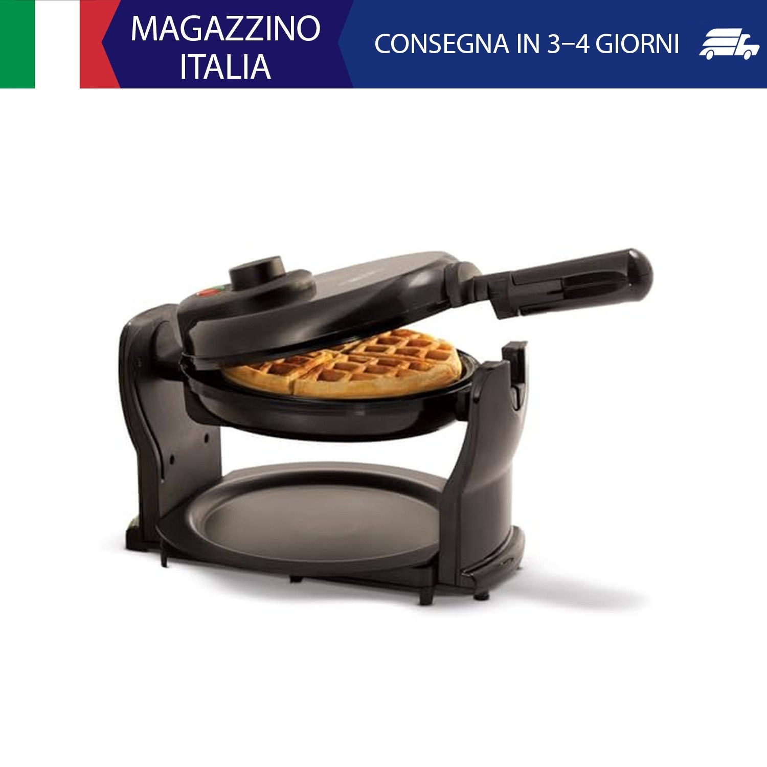 bella Macchina per Waffle Belgi Girevole con Piastre Antiaderenti, Vassoio di Ra