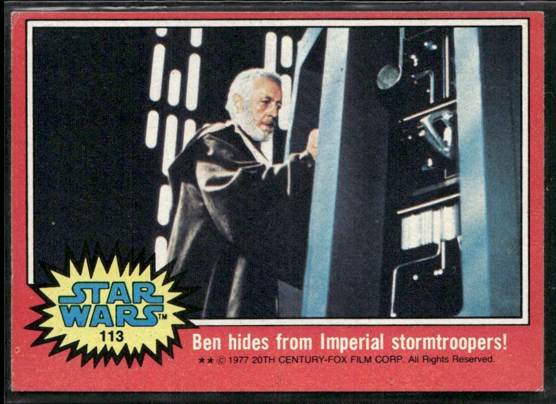 ⭐ 1977 Topps Star Wars Serie 2 Obi-Wan Ben si nasconde da Imperial #113 VG