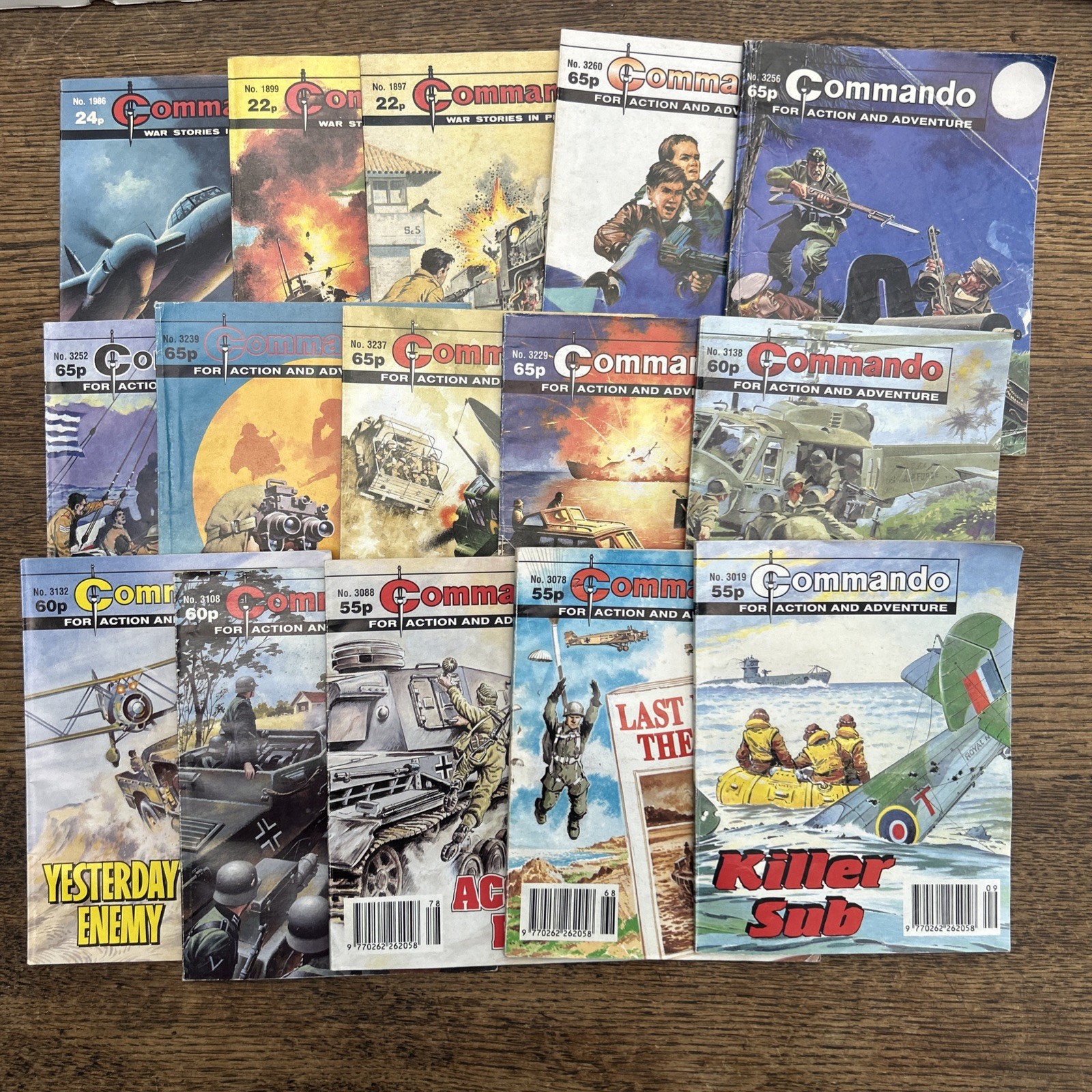 Job Lot Old Commando Comics Mixed Bundle Early Rare Collection War Stories