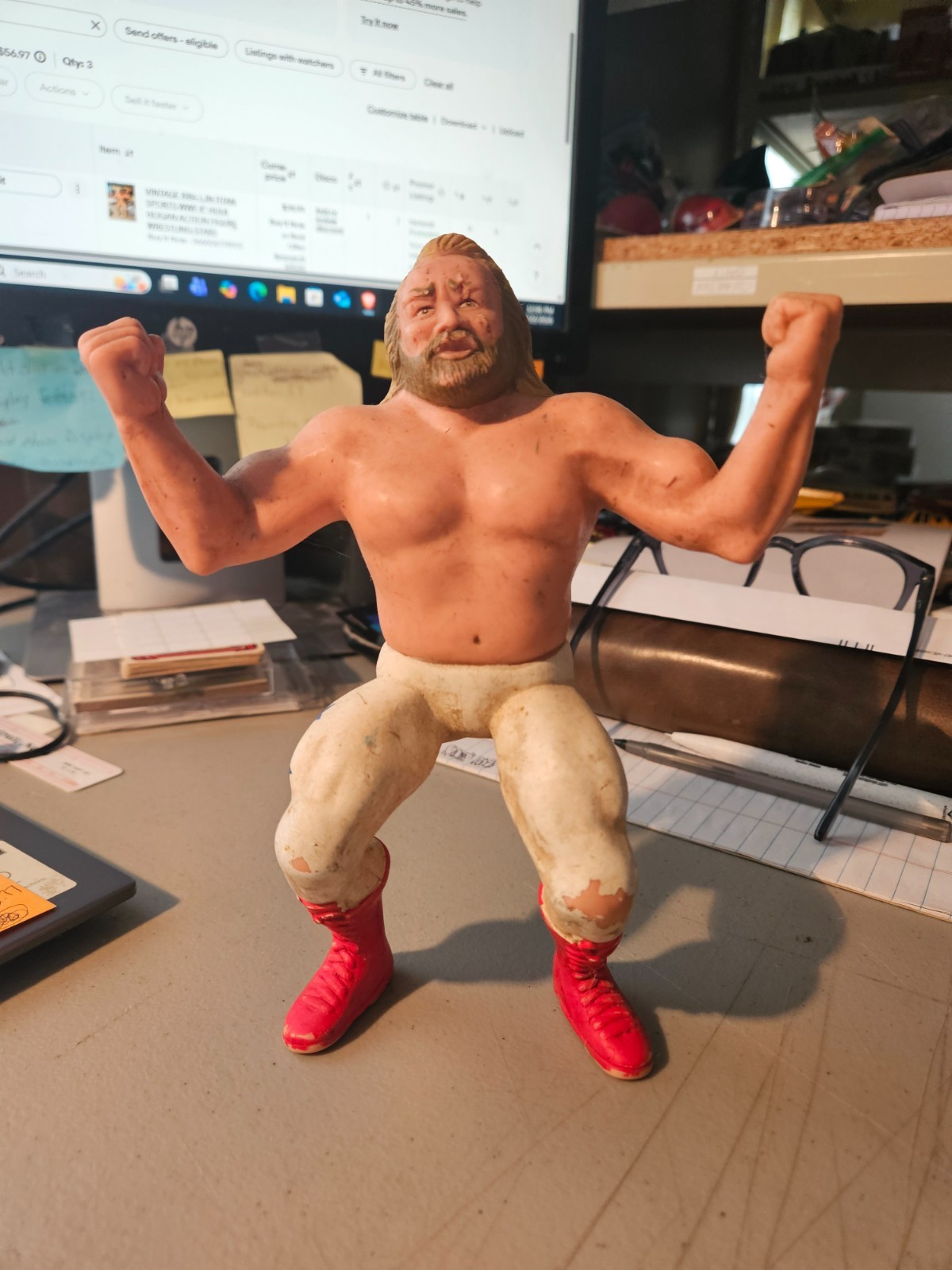 ACTION FIGURE VINTAGE 1984 LJN TITAN SPORTS WWF 8" BIG JOHN STUDD WRESTLING STAR