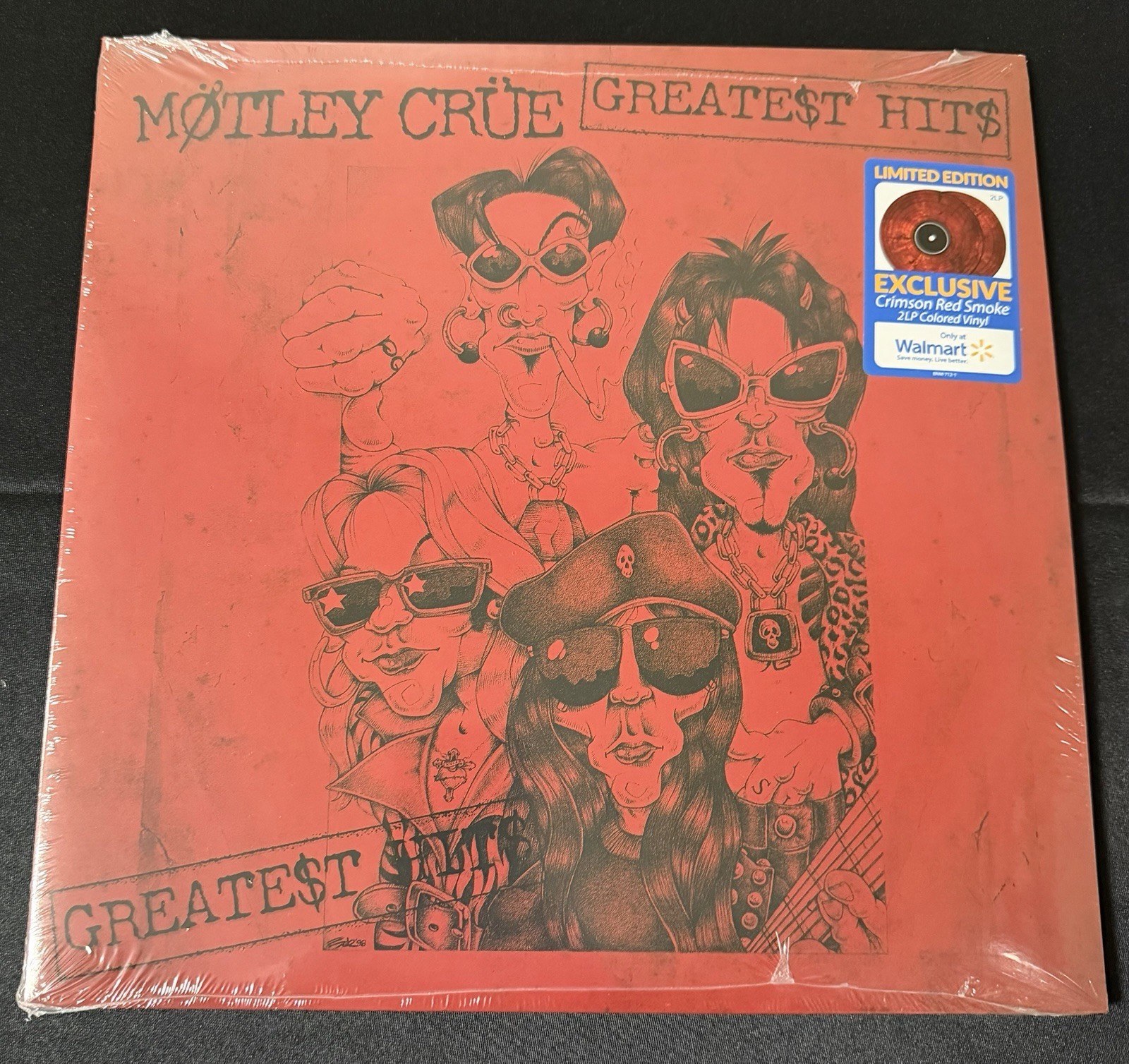 MOTLEY CRUE GREATEST HITS 2LP CRIMSON RED SMOKE VINYL WALMART EXCLUSIVE SEALED