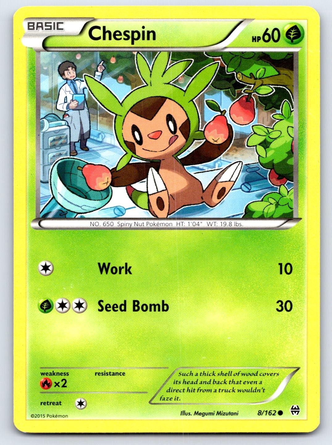 Pokemon Chespin 8/162 comune BREAKthrough leggermente giocato