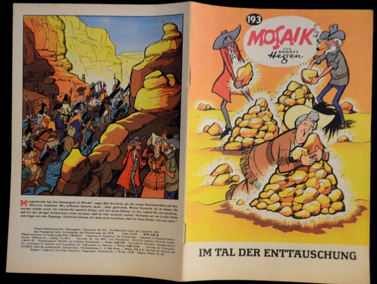 Originale MOSAIK Hannes Hegen Nr. 193 Nel Tal Delle Delusioni DDR