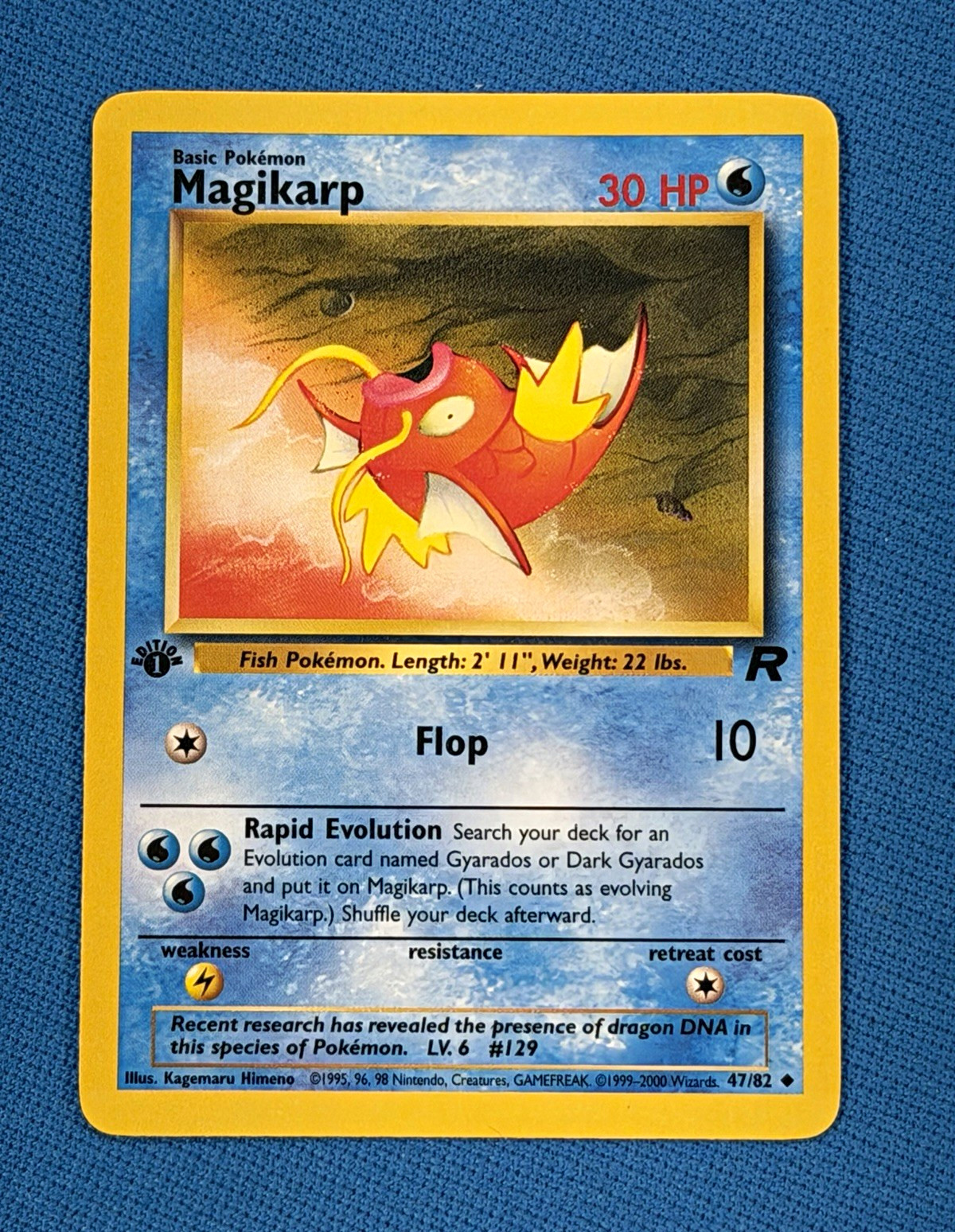 Magikarp 47/82 1st Edition Team Rocket Pokemon Card WOTC 2000 NM