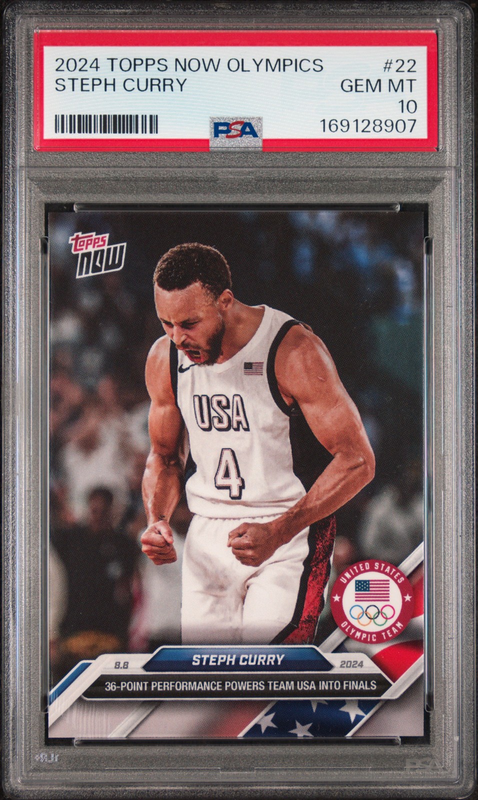 2024 TOPPS NOW OLYMPIC GAMES #22 STEPH CURRY PSA 10