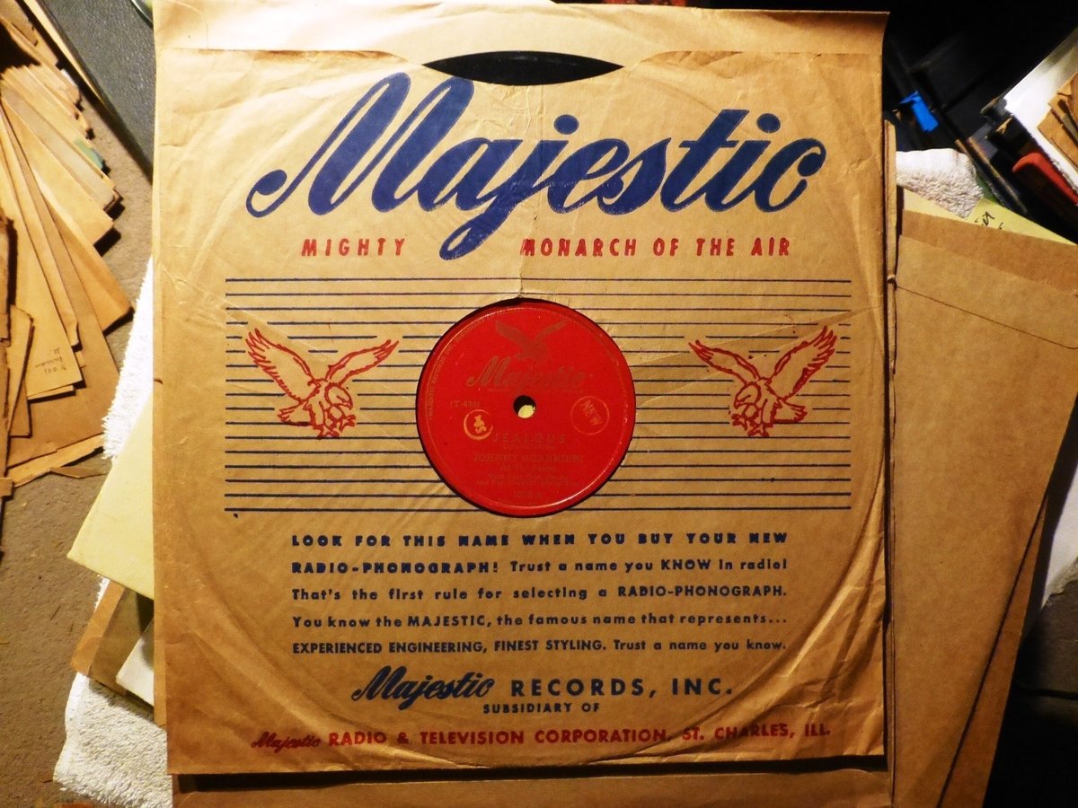 JOHNNY GUARNIERI TRIO Cozy Cole Bob Haggart JEALOUS/ Make Believe Majestic 1035