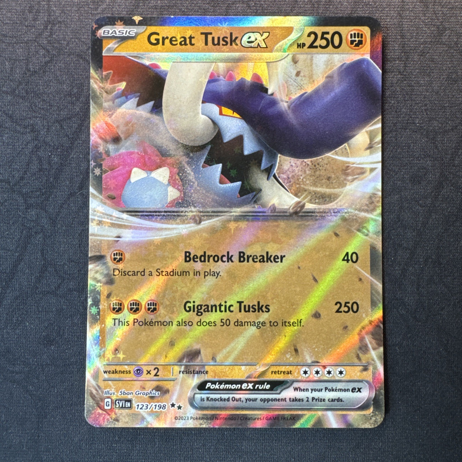 Great Tusk ex 123/198 SV01: Set Base Scarlatto e Viola Holo Pokemon
