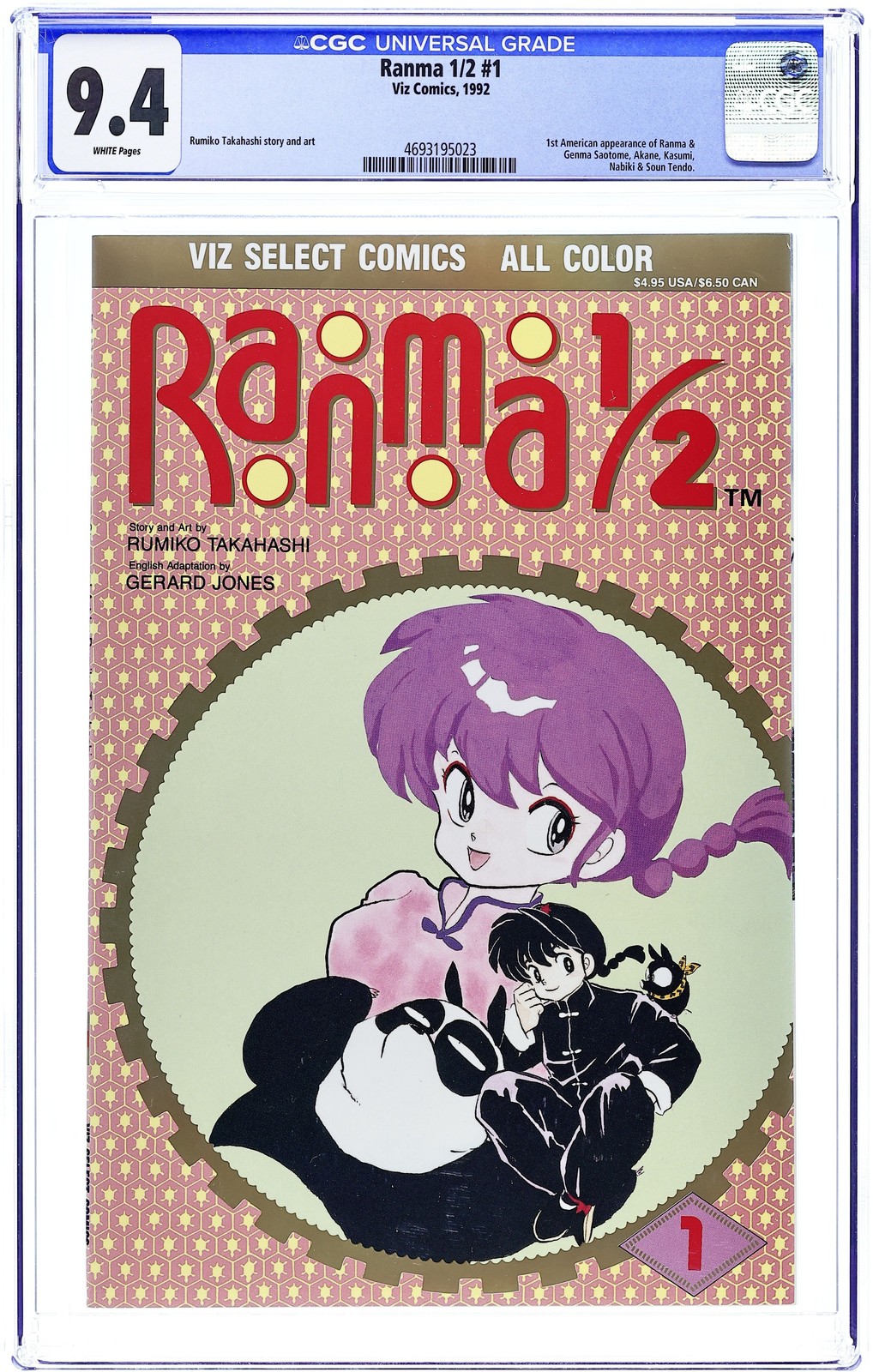 Ranma 1/2 parte 01 #1 CGC 9.4 1992 4693195023