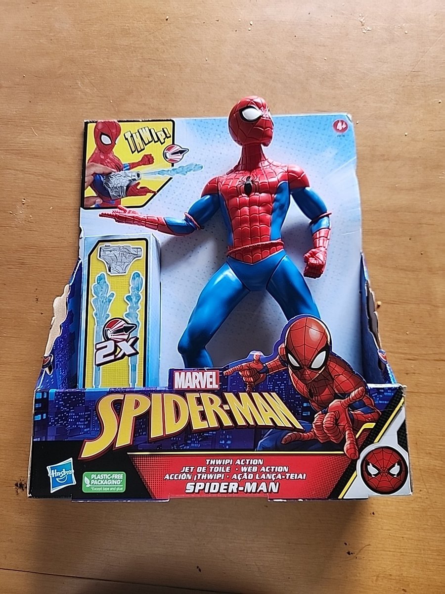 Marvel Spider-Man Thwip Action Figure, Supereroe Scala 13 Pollici NUOVO