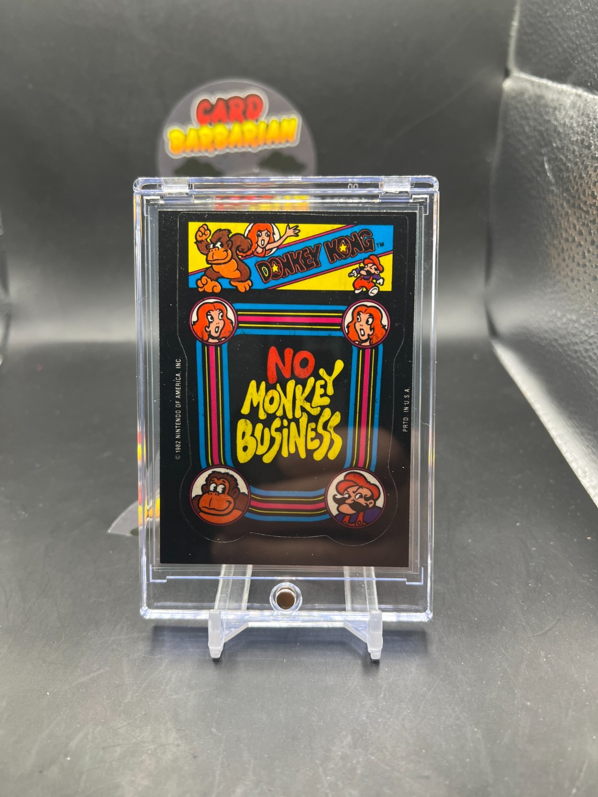 1982 Nintendo Donkey Kong Sticker Card No Monkey Business