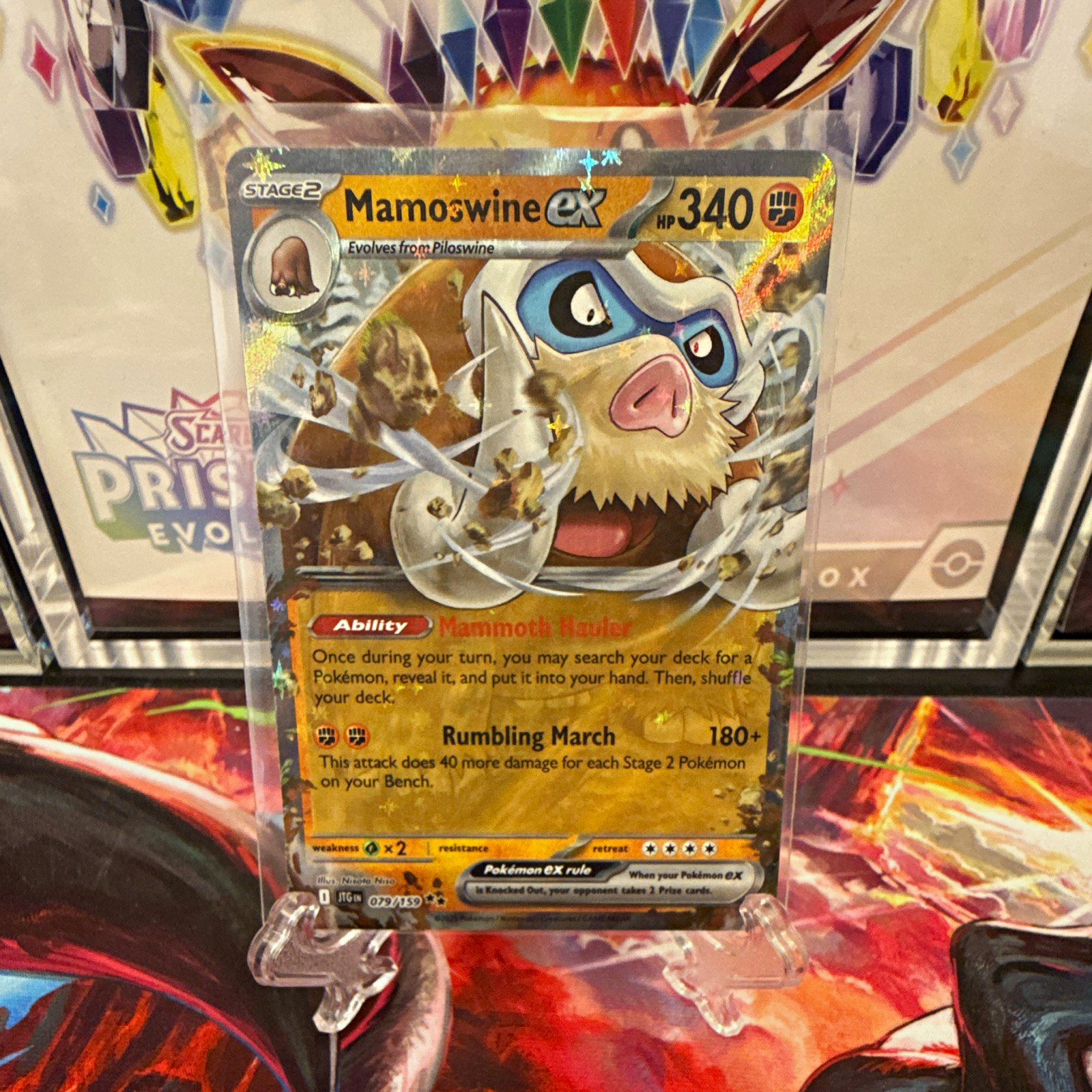 The Pokémon Company Mamoswine ex 079/159 Sv09 Double Rare Holo, English, 340 HP
