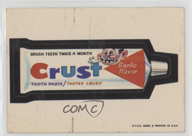 1973 Topps Wacky Packages serie 1 dentifricio crosta posteriore bianco 0as