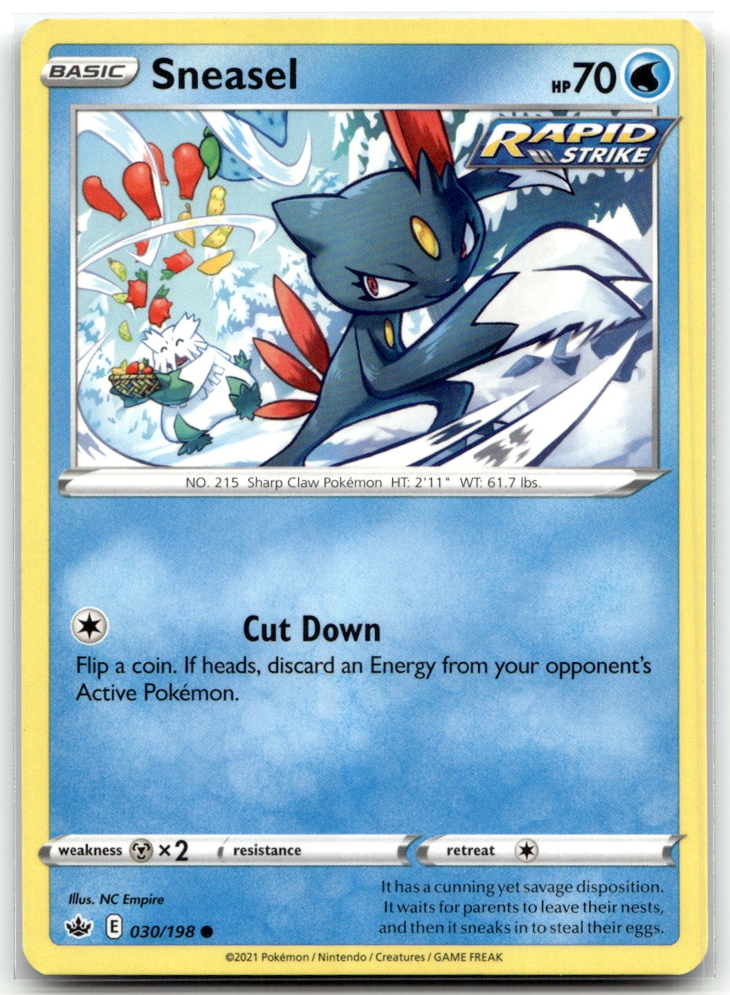 Sneasel 030/198 SWSH06: Regno Ghiacciante Pokemon Comune TCG NM