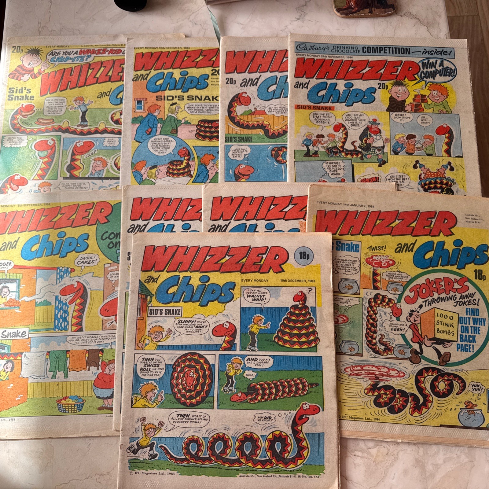 x9  WHIZZER & CHIPS  COMICS  1983 - 1984
