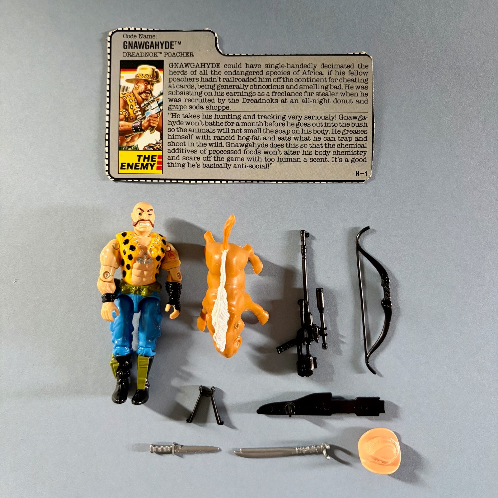 Vintage Action Force G.I. Joe - 1989 - Gnawgahyde - Figure with File Card